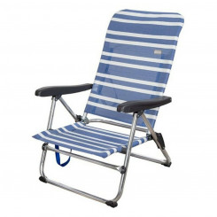 Beach Chair Mykonos Blue / White Aluminium (61 x 50 x 85 cm)