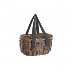 Basket DKD Home Decor Picnic Naturaalvalge vits (39 x 28 x 22 cm)
