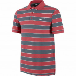 Мужская рубашка поло с коротким рукавом Nike Matchup Stripe 2 серо-красная