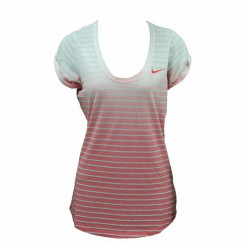 Naiste lühikeste varrukatega T-särk Nike SS Dip Dye Burnout Red White
