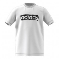 Children’s Short Sleeve T-Shirt Adidas B G T2 GN1472 White Cotton