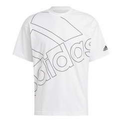 Meeste lühikeste varrukatega T-särk Adidase hiiglasliku logoga valge