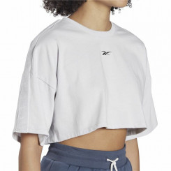 Женская футболка с коротким рукавом Reebok Fitness Crop Vector Velour Светло-серая
