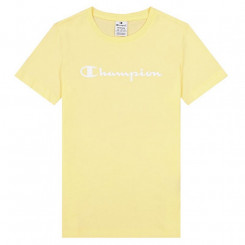 Naiste lühikeste varrukatega T-särk tšempion Big Script logoga kollane