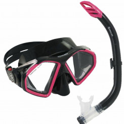 Snorkel Goggles and Tube Aqua Lung Sport Hawkeye Black Grey