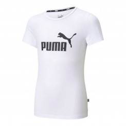 Laste lühikeste varrukatega T-särk Puma ESS Logo Tee valge