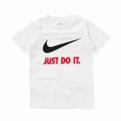 Детская футболка с коротким рукавом Nike Swoosh Just Do It, белая