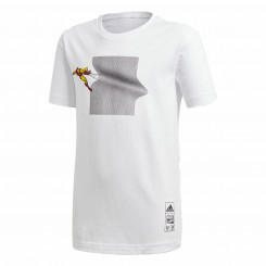Laste lühikeste varrukatega T-särk Adidas Iron Man Graphic White