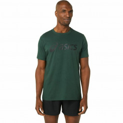 Мужская футболка с коротким рукавом Asics Big Logo Темно-зеленая