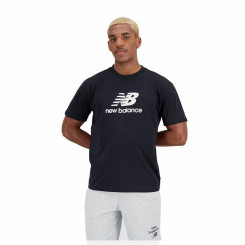Мужская футболка с коротким рукавом New Balance Essentials Stacked Logo, черная