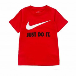 Laste lühikeste varrukatega T-särk Nike Swoosh Red