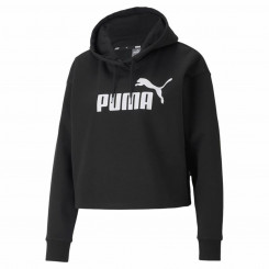 Naiste kapuuts Puma Essentials, kärbitud logo, must