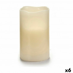 LED Candle Cream 7,5 x 12,5 x 7,5 cm (6 Units)