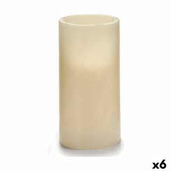 LED Candle Cream 7,5 x 14,5 x 7,5 cm (6 Units)