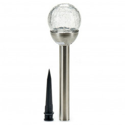 Bulb-shaped Lamp Silver Metal Crystal Plastic (7,5 x 38 x 7,5 cm)