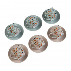 Set of 6 teacups with plates Versa Jacinta Porcelain