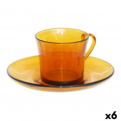 Чашка с тарелкой Duralex 9006DS12A0111 Янтарь 180 ml (6 штук)