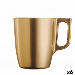 Velika Šalica Luminarc Flashy Kuldne Klaas 250 ml (6 Ühikut)