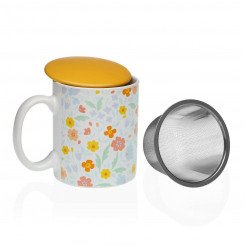 Cup with tea filter Versa Flandes Kwiaty Ceramics