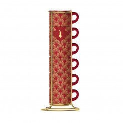 Набор из 6 кофейных кружек Bialetti Deco Glamour Punane