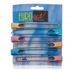Hair clips Eurostil metal Colours (6 uds)