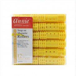 Hair rollers Annie Medium Yellow (12 uds)
