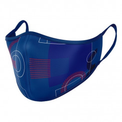 Гигиеническая многоразовая тканевая маска ФК Барселона для взрослых, синяя
