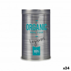 Tin Organic Legumes Grey Tin 10,4 x 18,2 x 10,4 cm (24 Units)