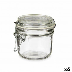 Jar Transparent Metal Glass Silicone 180 ml 11,5 x 8,5 x 8,5 cm (6 Units)