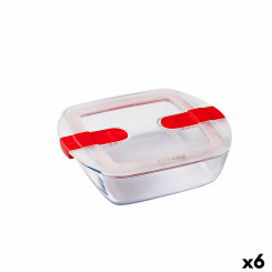 Hermeetiline lõunakarp Pyrex Cook&heat 1 L 20 x 17 x 6 cm punane klaas (6 ühikut)