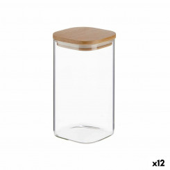 яс Коричневый Прозрачный Бамбук Боросиликатное стекло 1,5 L 10,4 x 19 x 10,4 cm (12 штук)