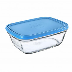 Прямоугольная коробочка для завтрака с крышкой Duralex Freshbox Синий 1,7 L