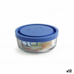 Round Lunch Box with Lid Borgonovo Igloo Blue 320 ml ø 11 x 5 cm (12 Units)
