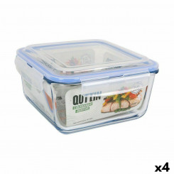 airtight lunch box Quttin Square 2.2 L (4 Units)
