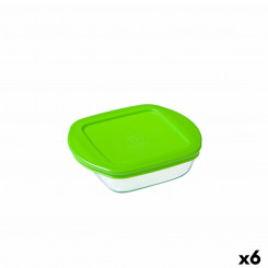 square lunch box with lid Pyrex Cook & Store Green 1 L 20 x 17 x 5.5 cm Silicone Glass (6 Units)
