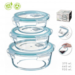 Set of hermetically sealed and stackable kitchen containers Kozina Round 3 pieces, parts
