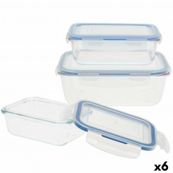 Hermetically Sealable and Stackable Kitchen Containers Set Max Home 6 Units 23 x 7.5 x 17.5 cm