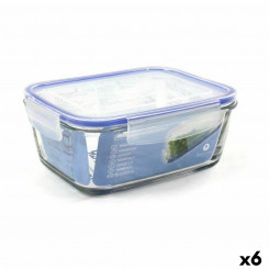 airtight lunch box Borgonovo Superblock Rectangular 21 x 16 x 8.5 cm (6 Units)