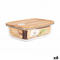 hermetic lunch box Santa Clara Bamboo Rectangular 1.5 L (6 Units)