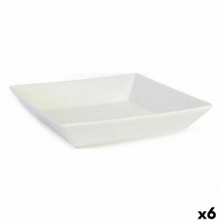 Salad bowl La Mediterránea Elite White Ceramic 21 x 21 x 4.5 cm (6 Units) (21 x 21 x 4.5 cm)