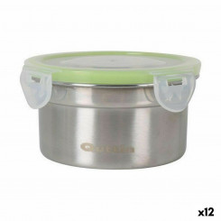 airtight lunch box Quttin Round 300 ml Stainless steel (12 Units)