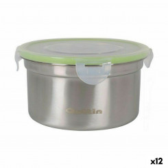 airtight lunch box Quttin Round 900 ml Stainless steel (12 Units)