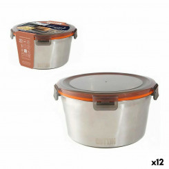 airtight lunch box Quttin Round Steel 2L (12 Units)