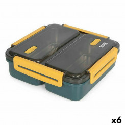 airtight lunch box ThermoSport Double Steel Plastic mass 19.8 x 19.8 x 6.3 cm (6 Units)