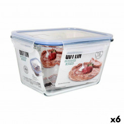 airtight lunch box Quttin Rectangular 2.35 L 23 x 17.5 x 13 cm (6 Units)