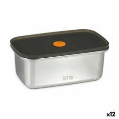 airtight lunch box Quttin Stainless steel Rectangular 1 L (12 Units)