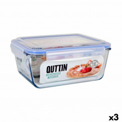 hermetic lunch box Quttin Rectangular 3.5 L (3 Units)