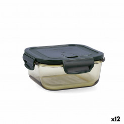 airtight lunch box Bidasoa Infinity Square 800 ml Yellow Glass (12 Units)