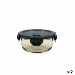 airtight lunch box Bidasoa Infinity Round 390 ml Yellow Glass (12 Units)