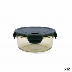airtight lunch box Bidasoa Infinity Round 640 ml Yellow Glass (12 Units)